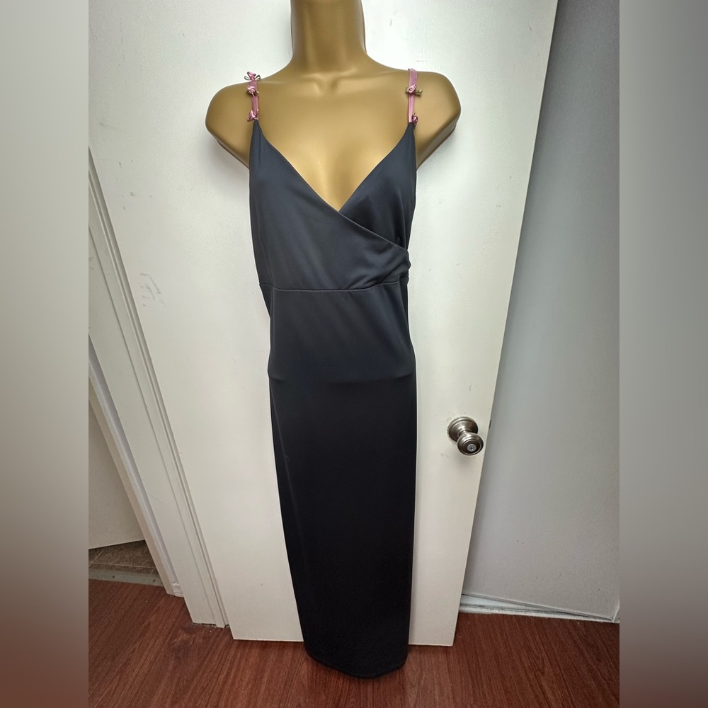 Boutique Europa Black‎ Vintage 90’s/Y2K 3-D Rose Straps Whimsigoth Dress NWOT XL